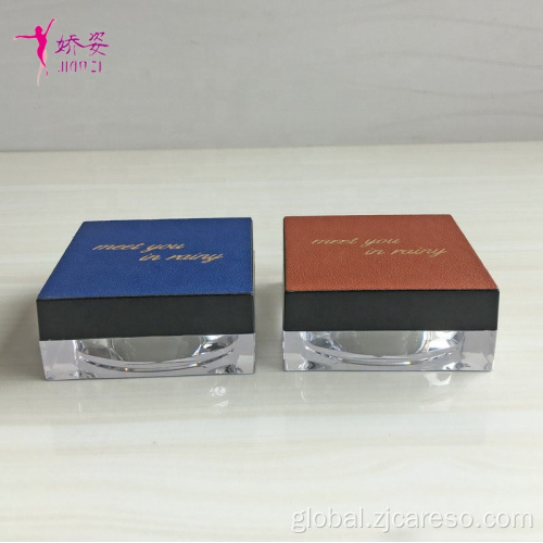  50g Square Loose Powder Jar with leather Lid Supplier